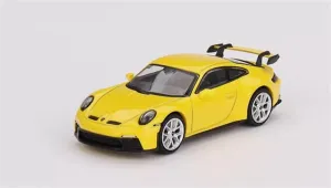for Mini GT for Porsche for 911 (for 992) for GT3 Racing Yellow (RHD) 1:64 Car Pre-Built Model
