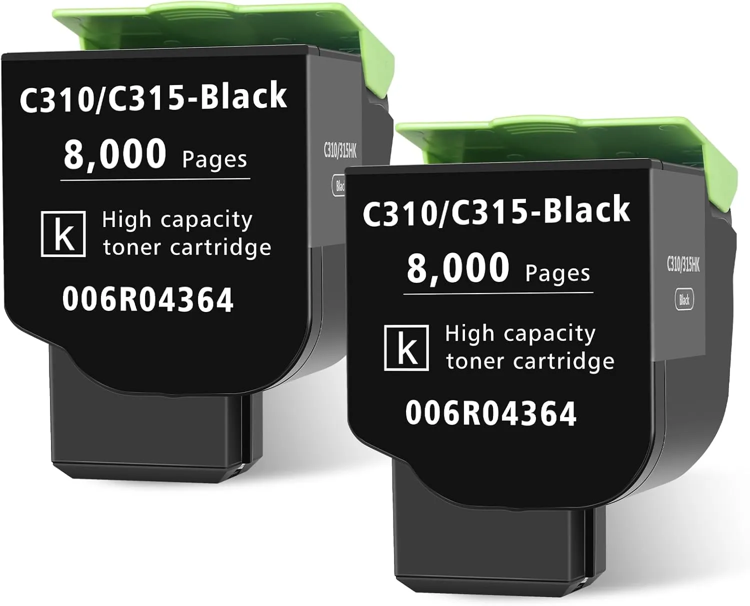 for Xerox C315 C310 Toner Cartridge Black 2 Pack 8000 Pages Extra High Capacity Replacement 006R04364 Compatible 006R04356 Standard Ink Cartridge for Xerox C315DNI C310DNI Color Printer(2 Pack,Black)