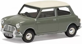 for Corgi for Morris for Mini for Cooper Mk1 998cc, Tweed Grey and Old English White 1:43 Car Pre-Built Model