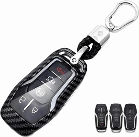 For Ford Key Fob Cover,Premium Hard ABS carbon fiber pattern Key Case Compatible with 2013-2017 2018 2019 Ford Explorer Mustang Fusion Escape Mondeo F150 F250 F350 F450 F550 Edge Lincoln