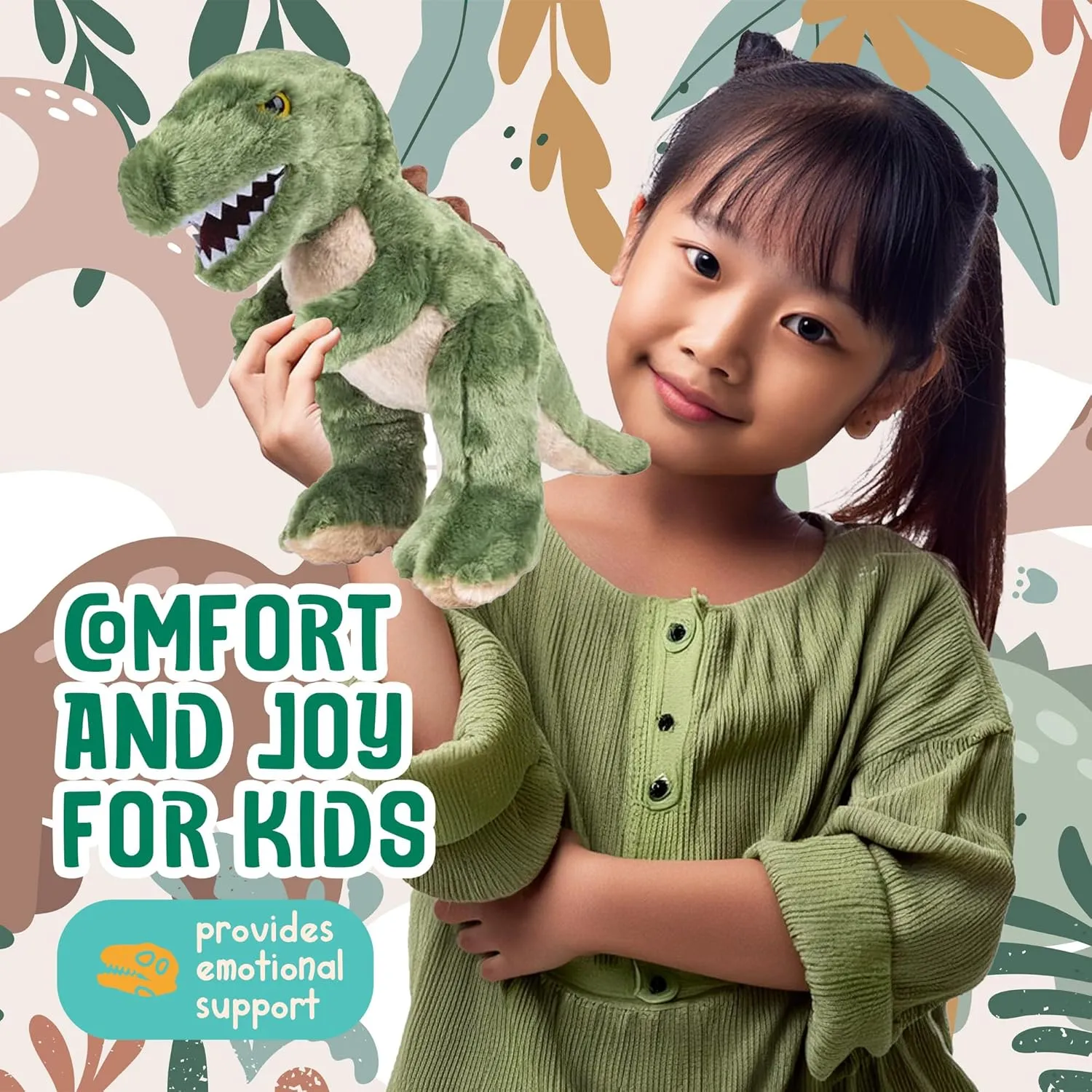 Forest & Twelfth 13” T-Rex Dinosaur Stuffed Animal Plush Toys, Cute, Ultra Cuddly, Huggable Soft Dino Toy, Nursery Decor, Baby Shower Decorations, Birthday Gift for Boys and Girls (13" T-Rex)