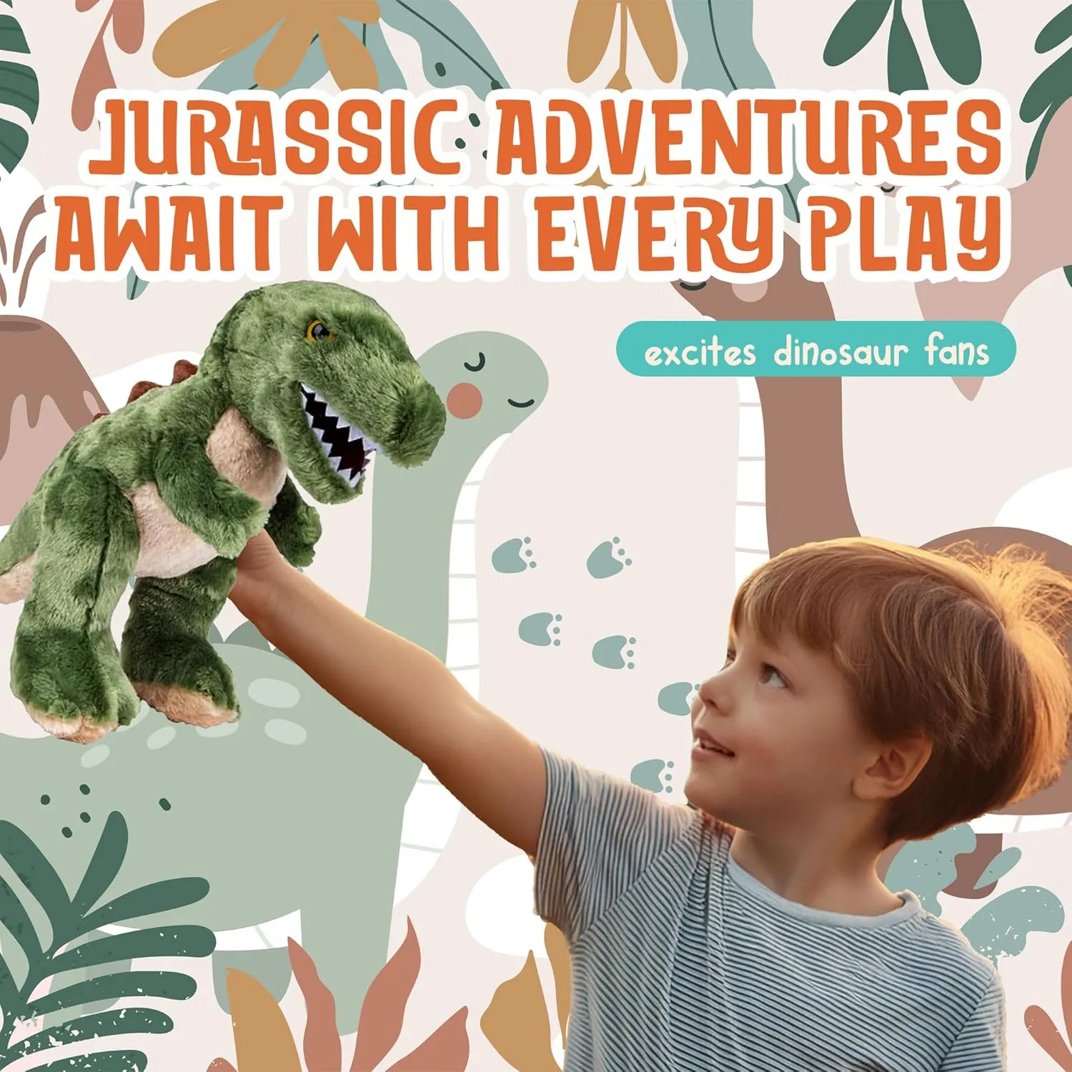 Forest & Twelfth 13” T-Rex Dinosaur Stuffed Animal Plush Toys, Cute, Ultra Cuddly, Huggable Soft Dino Toy, Nursery Decor, Baby Shower Decorations, Birthday Gift for Boys and Girls (13" T-Rex)