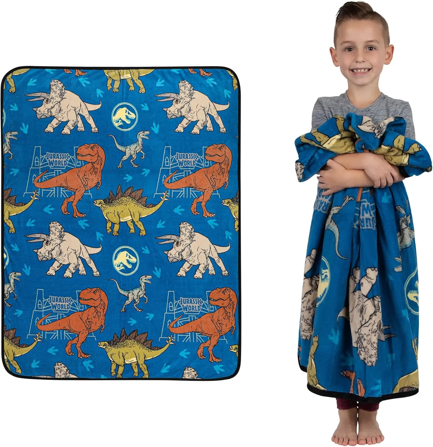 Franco Kids Bedding Super Soft Plush Throw Blanket, 46 in x 60 in, Jurassic World