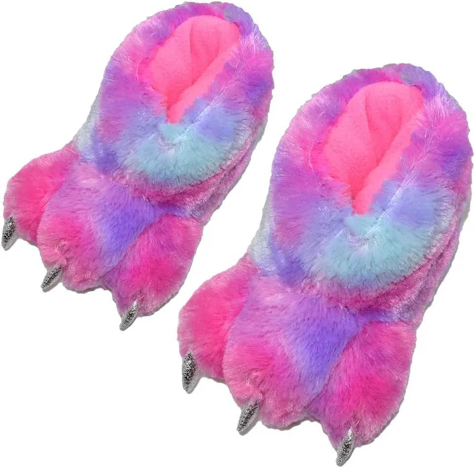 Funny Bear Paw Slippers Adult Monster Dino slippers for toddler Boys dinosaur slippers