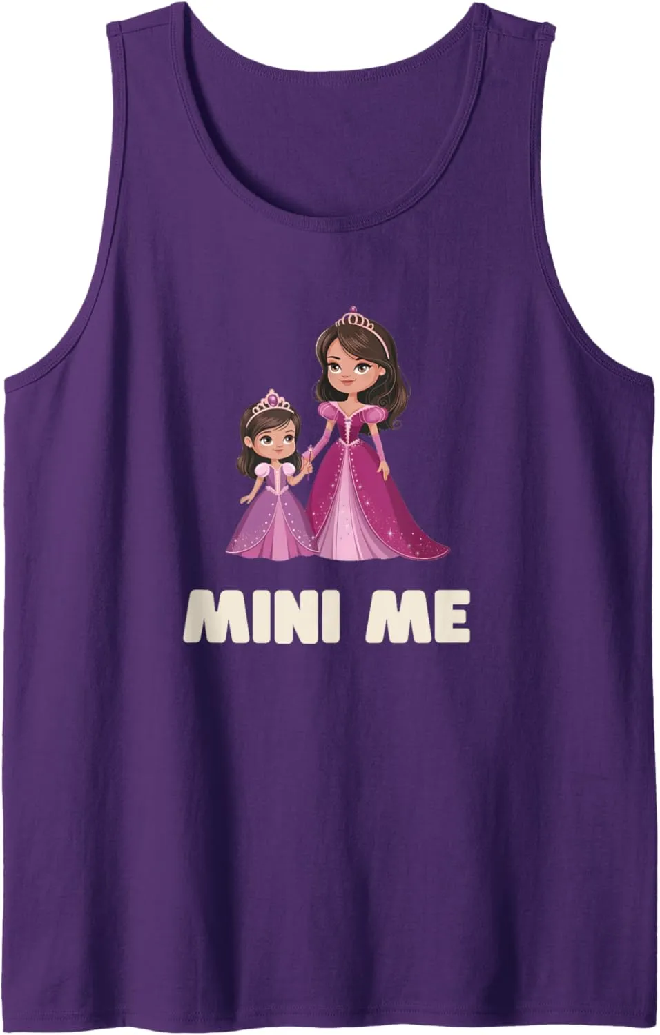 Funny MINI ME FOREVER Princess Queen Mom & Daughter Family Tank Top