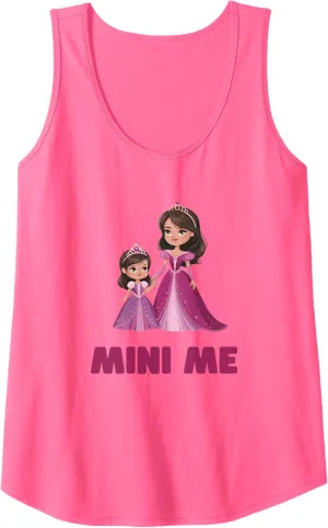 Funny MINI ME FOREVER Princess Queen Mom & Daughter Family Tank Top