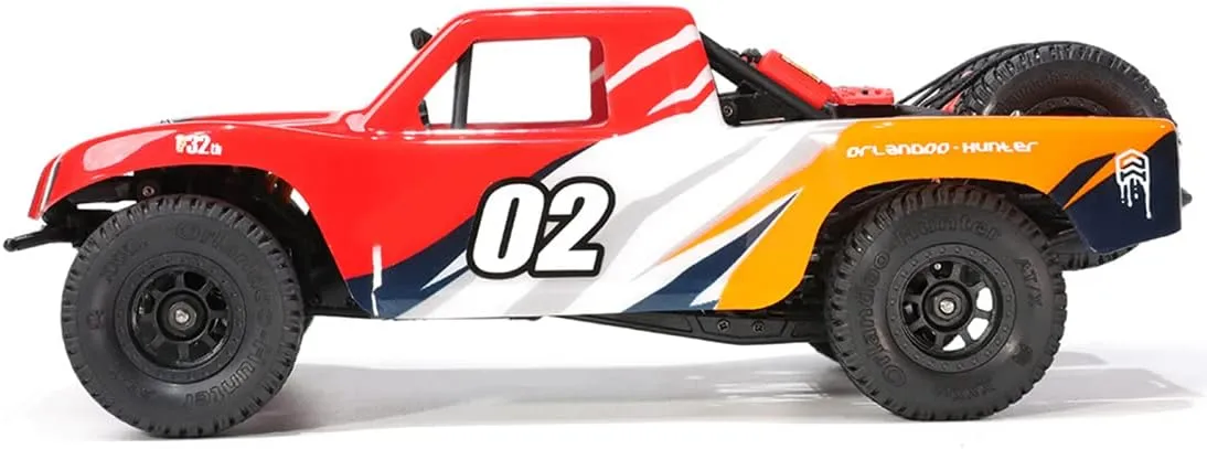 FunXylophy RC Sport Racing Drift Car, 1/32 2.4G Mini RWD RC Electric Straight Bridge Off-Road Short Truck Model (KIT Version/Red)
