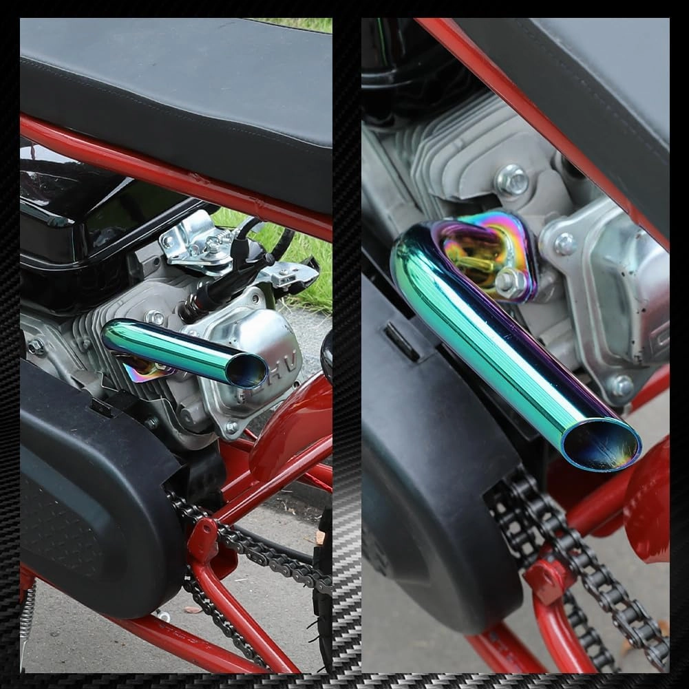 FVRITO 212cc Exhaust Pipe Kit for Predator 196cc Coleman CT200U BT200X CT200U-EX KT196 6.5HP GX160 GX200 Tillotson Mini Bike Baja MB200 Clone Engine Go Kart Performance Parts Colorful