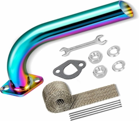 FVRITO 212cc Exhaust Pipe Kit for Predator 196cc Coleman CT200U BT200X CT200U-EX KT196 6.5HP GX160 GX200 Tillotson Mini Bike Baja MB200 Clone Engine Go Kart Performance Parts Colorful