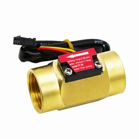 G3/4" Female Thread Brass Water Flow Sensor Switch Hall Effect Liquid Flowmeter Fluidmeter Counter BSP 2-50L/Min（58mm in Total Length）