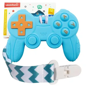 Game Controller Teether for Gamer Parents - Blue