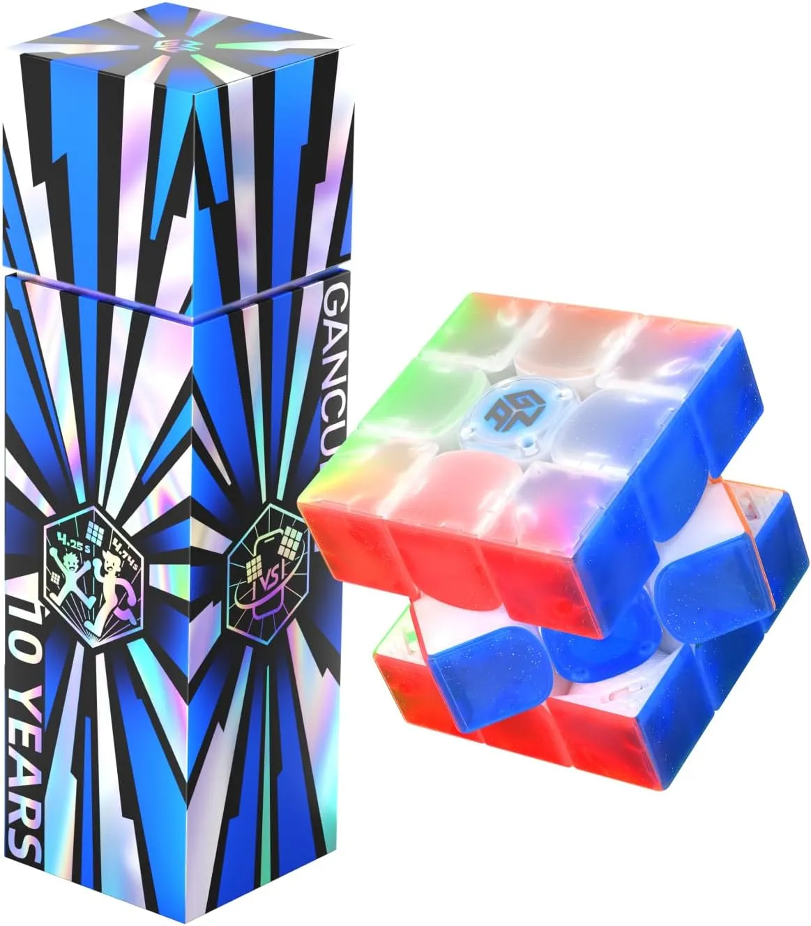 GAN 12 ui Maglev, Smart Speed Cube 3x3 with GAN PowerPod, Intelligent Magnetic Speedcube via Bluetooth Connected for Online Games/AI Training Puzzle Toys for Kids and Adults, 10 Years Edition