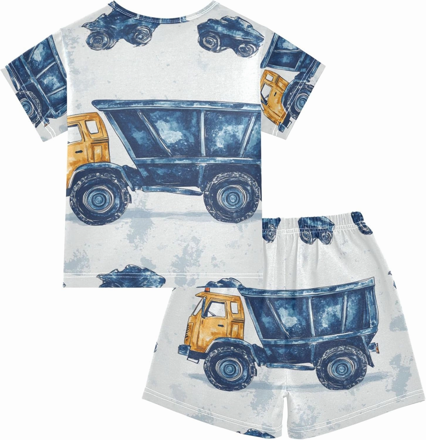 Garbage Truck Cars Pajamas Short Set 2 Piece Summer Sleepwear
