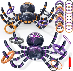 Garma Inflatable Spider Ring Toss Game for Kids' Halloween Party & Outdoor Fun