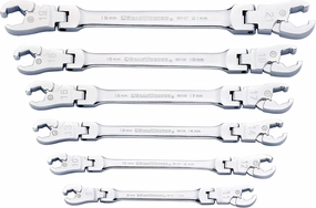 GEARWRENCH Ratcheting Flex Head Flare Nut Metric Wrench Set 6 Pc. - 89101D