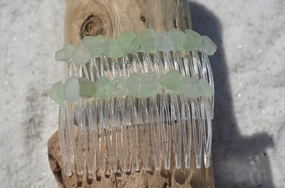 Genuine Sea Foam Sea Glass Hair Combs (Set of 2)