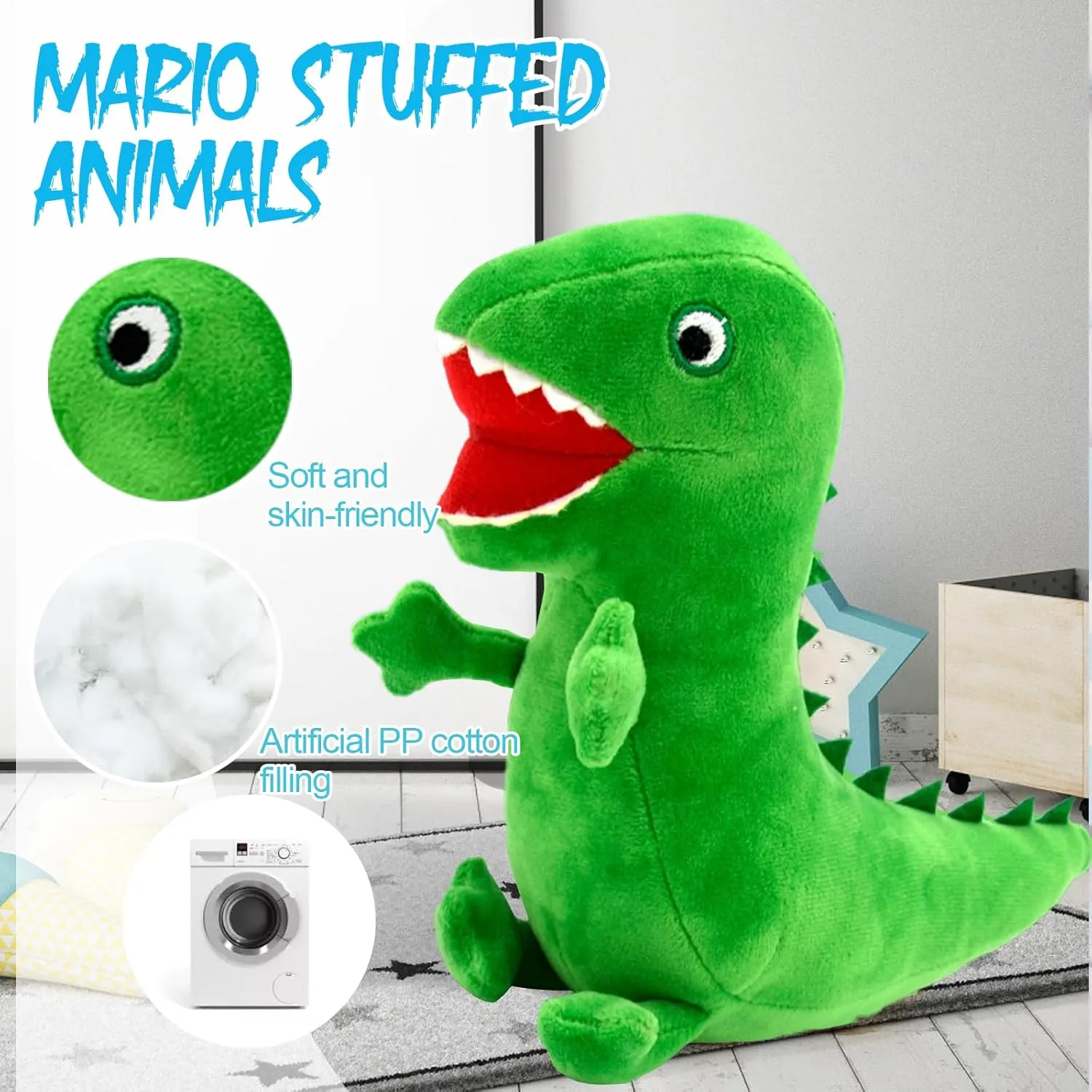 George Dinosaur Plush Stuffed Cartoon Dinosaur Doll Toys, Dinosaur Stuffed Animal 12” (Green)