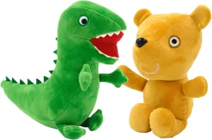 George Dinosaur Plush Stuffed Cartoon Dinosaur Doll Toys, Teddy Bear Plush Toys 12”（2PC Suit）