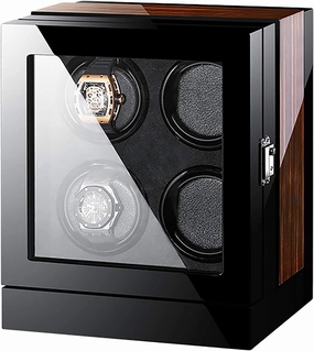 GeRRiT Watch Winders 4-Slot Smart Winder Mechanical Watch Automatic Winding Box LED Light Touch Screen Luxury Watch Shaker Mot