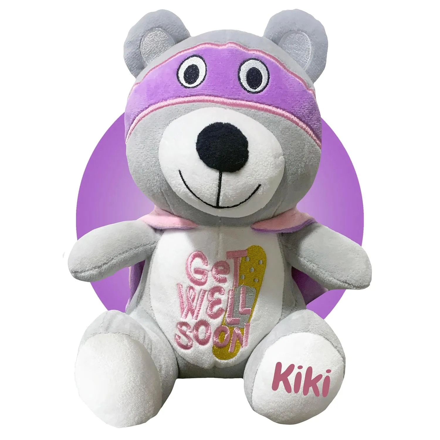 Get Well Soon Gift for Kids - Personalized - Feel Better Superhero Teddy Bear - Get Well Soon Care Package - Child Injuries Gift Basket - Surgery Stuffed Animals (Superhero Mini Purple)
