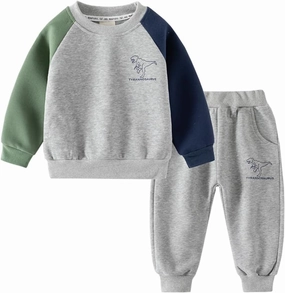 GFQLONG Toddler Baby Boy Fall Winter Sweatshirt Outfit Clothes Long Sleeve Pullover Tops Joggers Pants Set