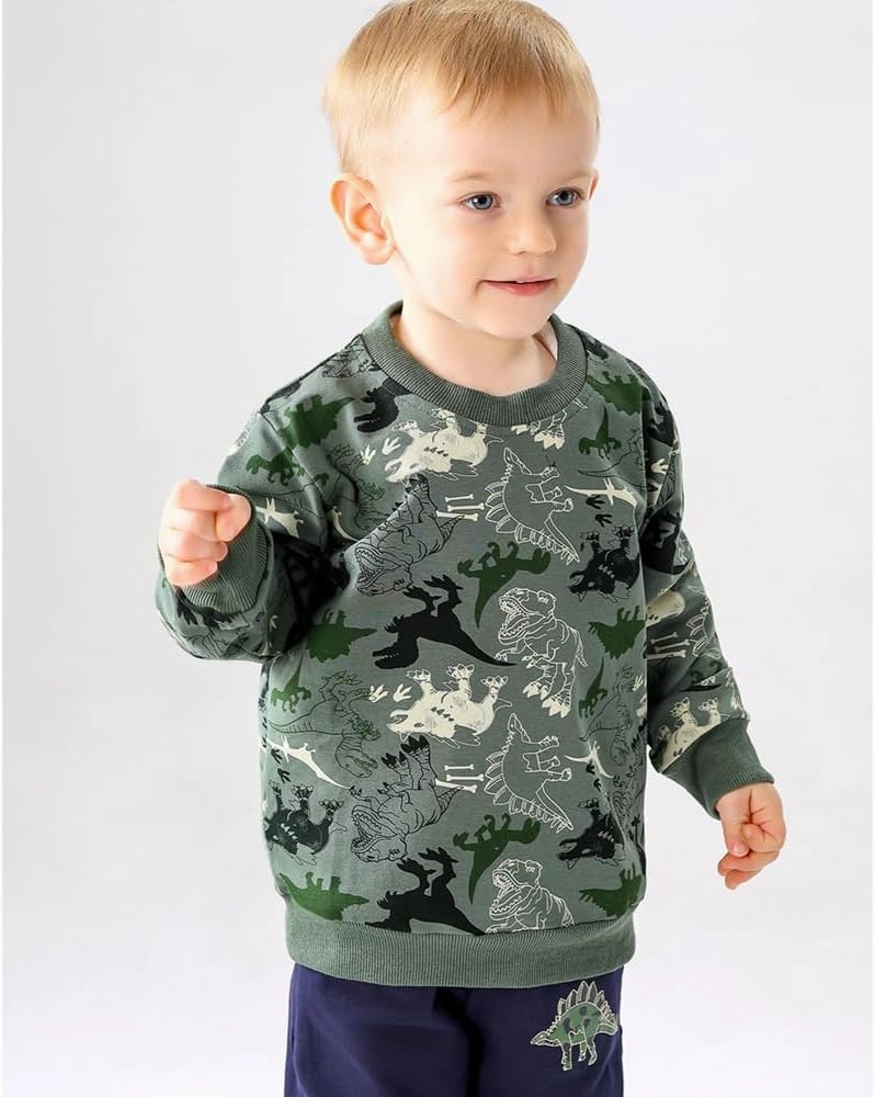 GFQLONG Toddler Baby Boy Fall Winter Sweatshirt Outfit Clothes Long Sleeve Pullover Tops Joggers Pants Set