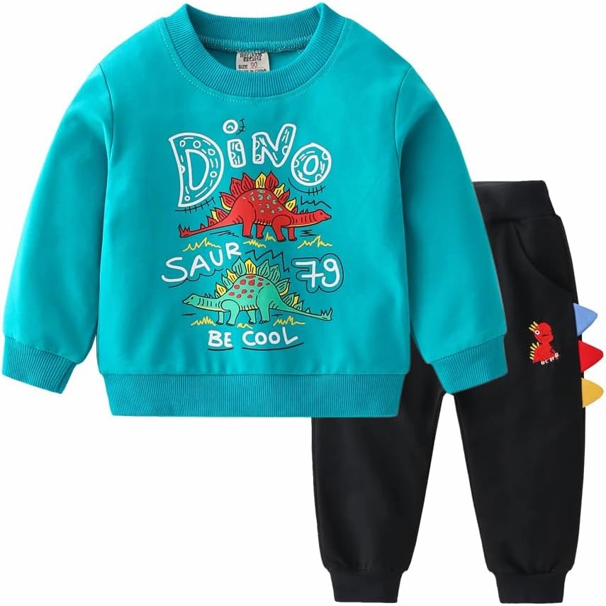GFQLONG Toddler Baby Boy Fall Winter Sweatshirt Outfit Clothes Long Sleeve Pullover Tops Joggers Pants Set