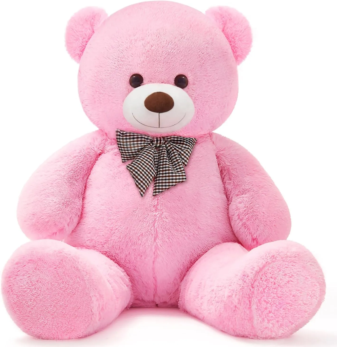 Giant Pink Teddy Bear 45 inch Stuffed Animals Plush Toy, Cute Life Size Big Soft Bear for Boy Girl Birthday Valentine Mother's Day, 4.5 LBs