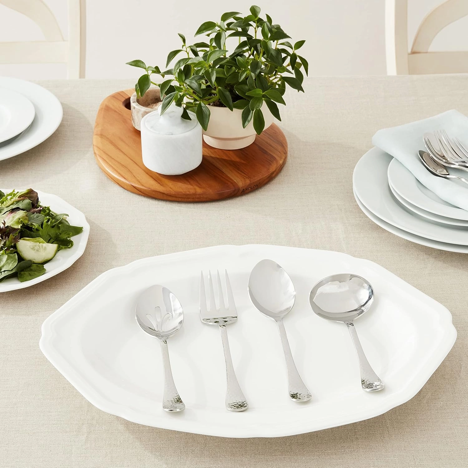 Ginkgo International Lafayette 4-Piece Stainless Steel Hostess Serving Set