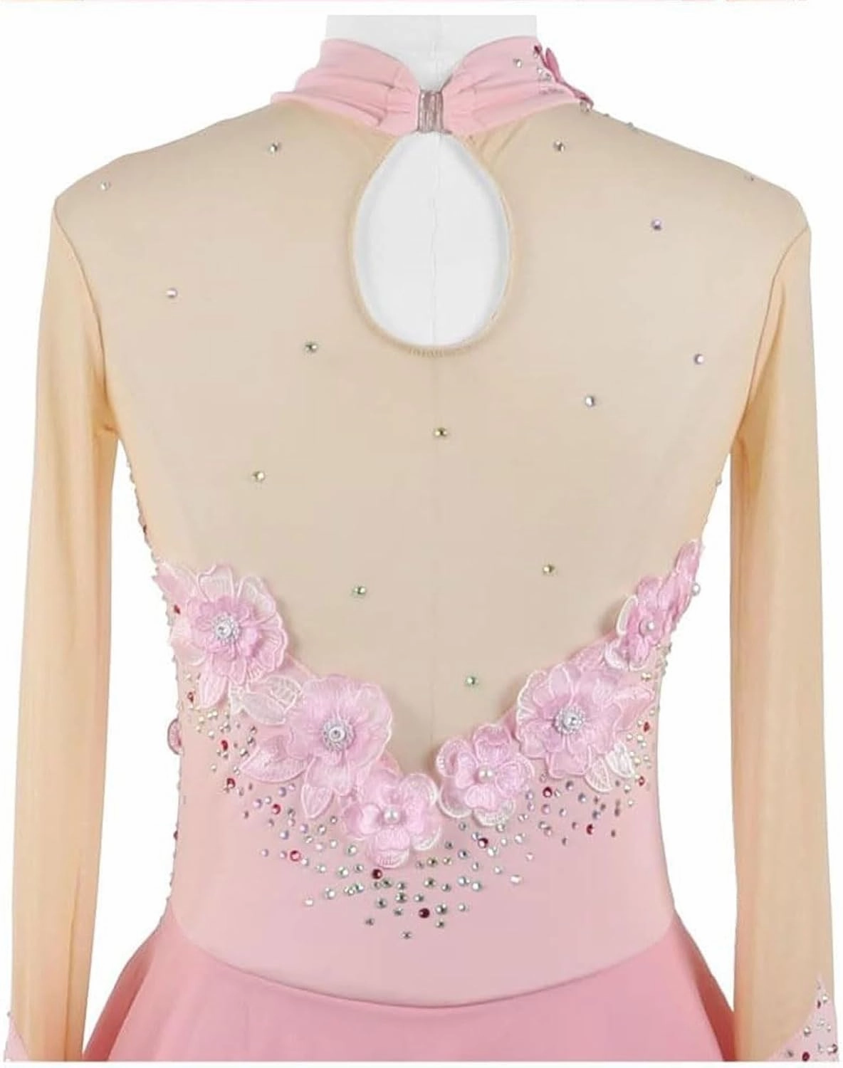 Girls' Embroidery Ice Skating Dress Handmade Figure Skating Skirt Crystals Gymnastics Ballet Competition Costumes