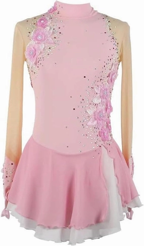 Girls' Embroidery Ice Skating Dress Handmade Figure Skating Skirt Crystals Gymnastics Ballet Competition Costumes