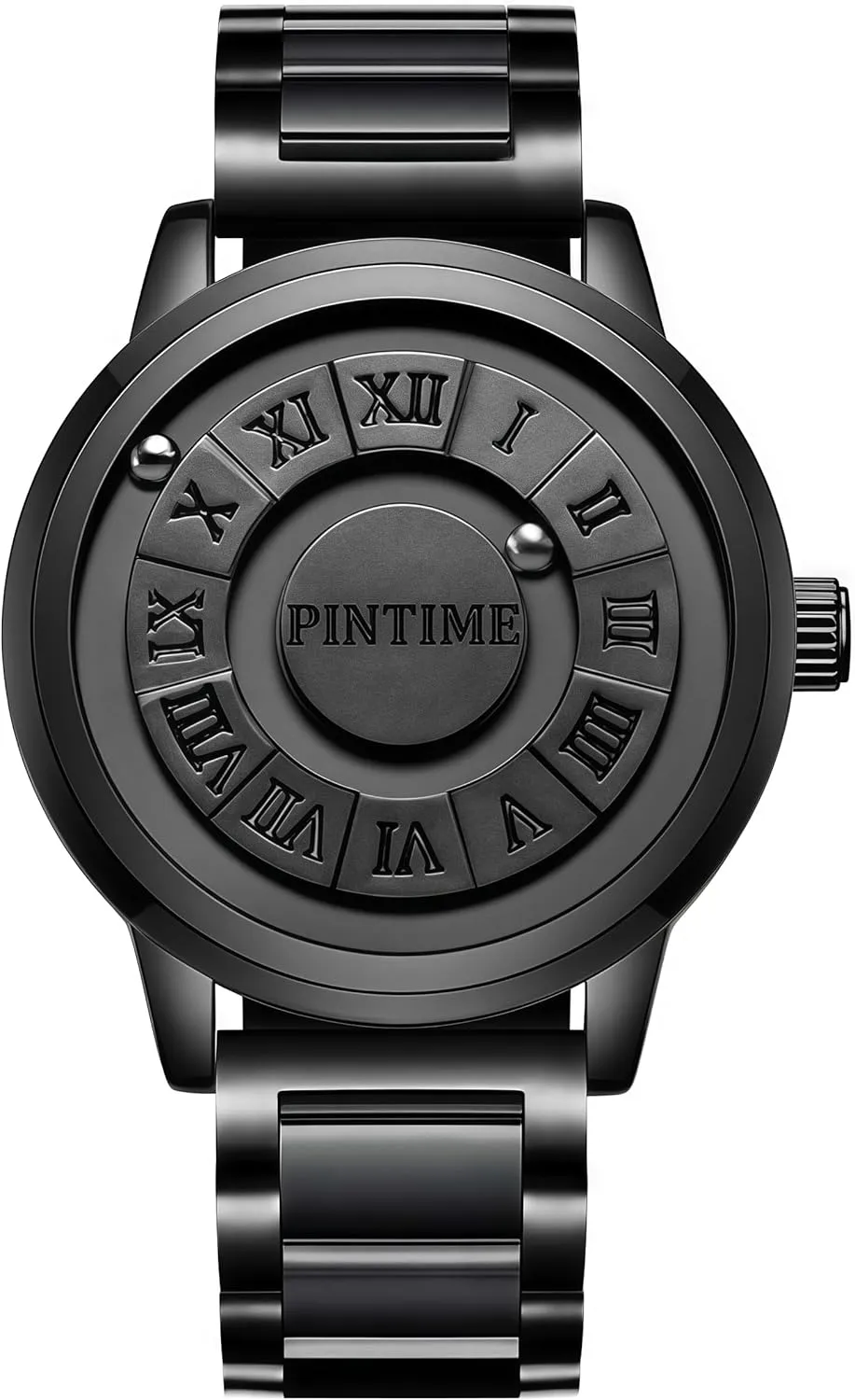 Gosasa Mens Magnetic Levitation Watch Unique 3D Floating Ball Swiss Quartz Watch Roman Numerals, Waterproof Wristwatch with Leather/Steel Strap