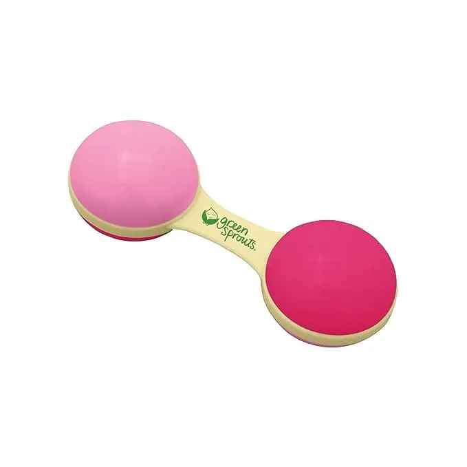 Green Sprouts Dumbbell Rattle Made from Plants, Suitable for 3  Months
