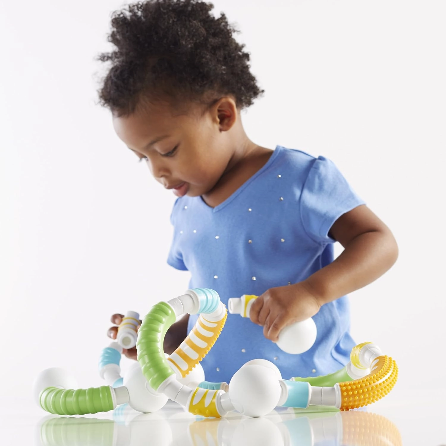 Guidecraft Grippies Curves - 30 Piece Set, STEM Soft Grip Magnetic Building Toy for Toddlers