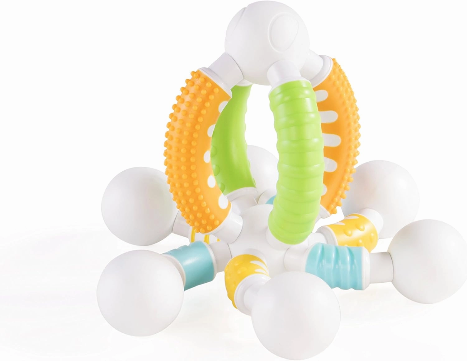 Guidecraft Grippies Curves - 30 Piece Set, STEM Soft Grip Magnetic Building Toy for Toddlers