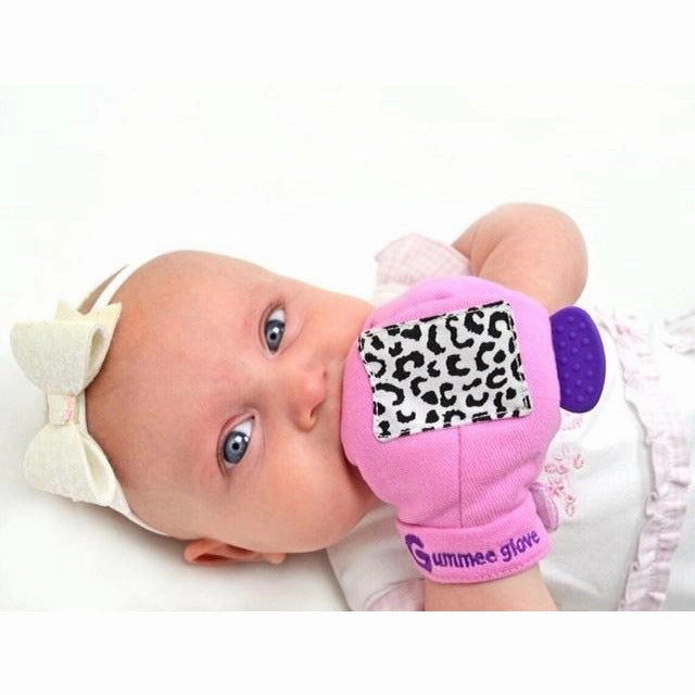 Gummee glove teething mitten Pink and Heart shaped Ring
