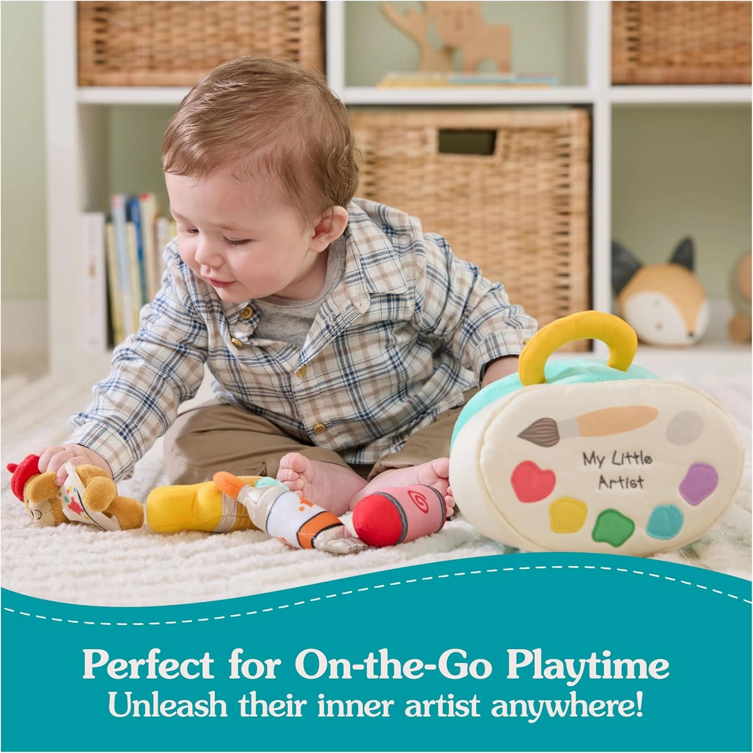 GUND Baby My Little Artist 5-Piece Plush Playset with Rattle, Squeaker and Crinkle Plush Toys, Sensory Toy for Babies and Newborns, 7.5”