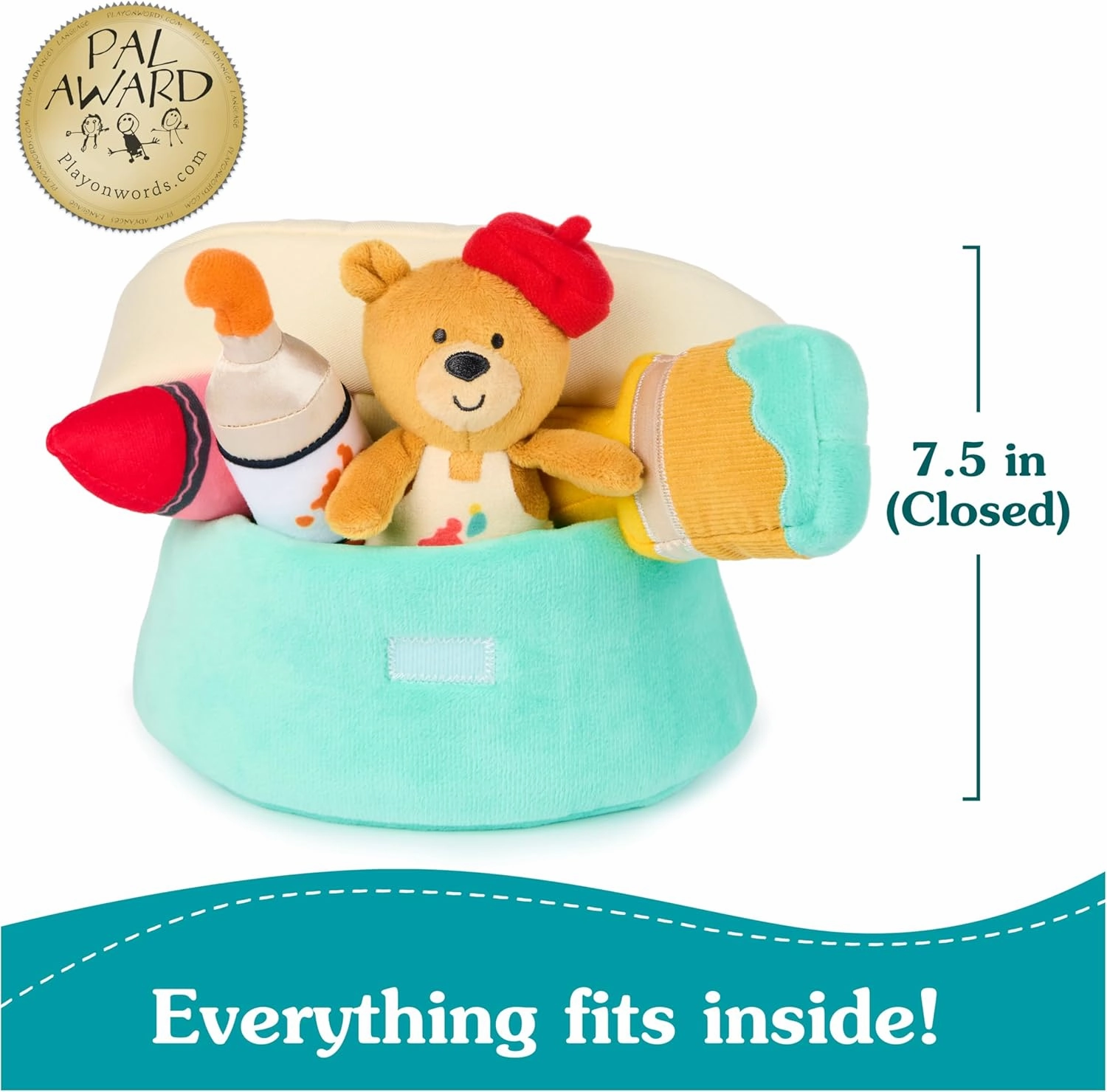 GUND Baby My Little Artist 5-Piece Plush Playset with Rattle, Squeaker and Crinkle Plush Toys, Sensory Toy for Babies and Newborns, 7.5”