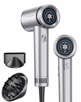 Hair Dryer - High-Speed 150,000 RPM Hairdryer for Fast Drying, 500Million Negative Ionic & Thermo-Control & Cool Shot Button & Lightweight & HD Display Blow Dryer with Magnetic Diffuser & Nozzle