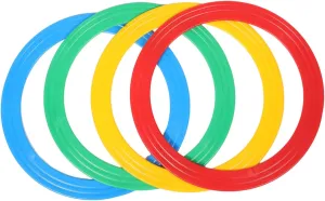 HANABASS 4pcs Performance Juggling Rings Set Unique Circus Props for Hand Skills and Audience Engagement for Clowns and Circus Performances