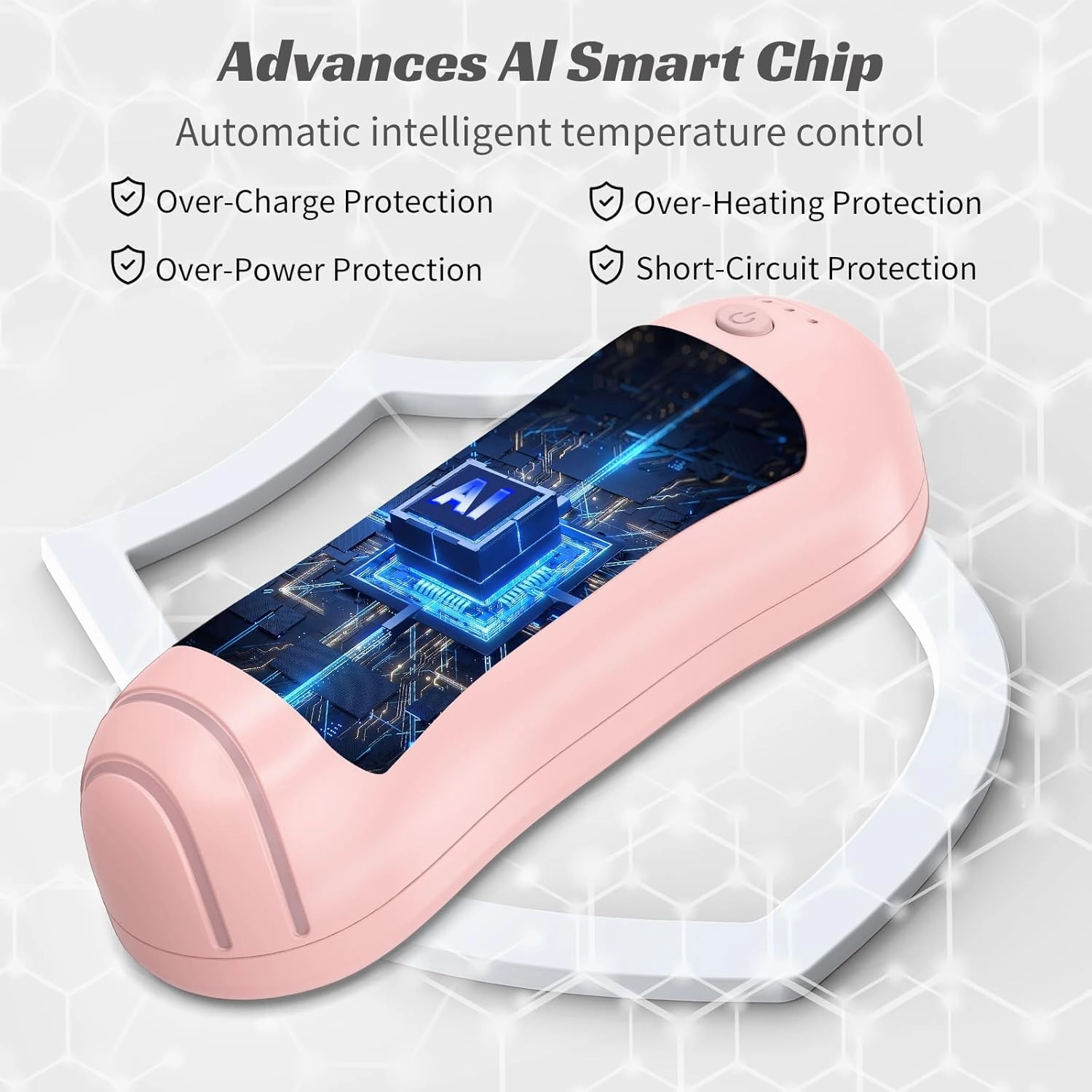 Hand Warmers Rechargeable 2 Pack,FANDLISS 6000mAh Portable Electric Hand Warmers,USB Pocket Heater AI Smart Chips 20 Hrs Safe Heat,Women Mens Present for Chritmas,Outdoor,Hunting,Skiing,Camping
