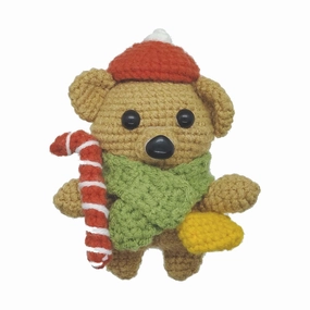 Handmade Crochet Doll 5-inch Handmade Knitted Doll Christmas Bear Christmas Gift, Birthday Gift, Home Decoration Mini Handmade Stuffed Toy Suitable For Children, Infants, And Toddlers
