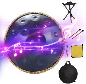 Handpan Drum for Kids | 12 Notes D Minor Steel Drum 22 Inches - Metal Percussion Pan, Musical Supplies for Adult, Kids, Boys, Girls, Beginners