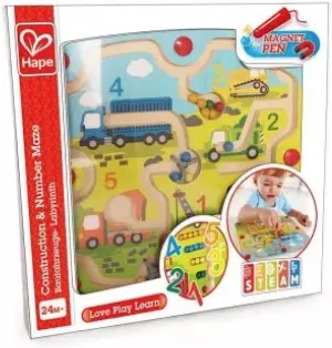 Hape Wooden Construction & Number Magnetic Maze