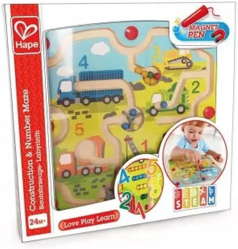 Hape Wooden Construction & Number Magnetic Maze