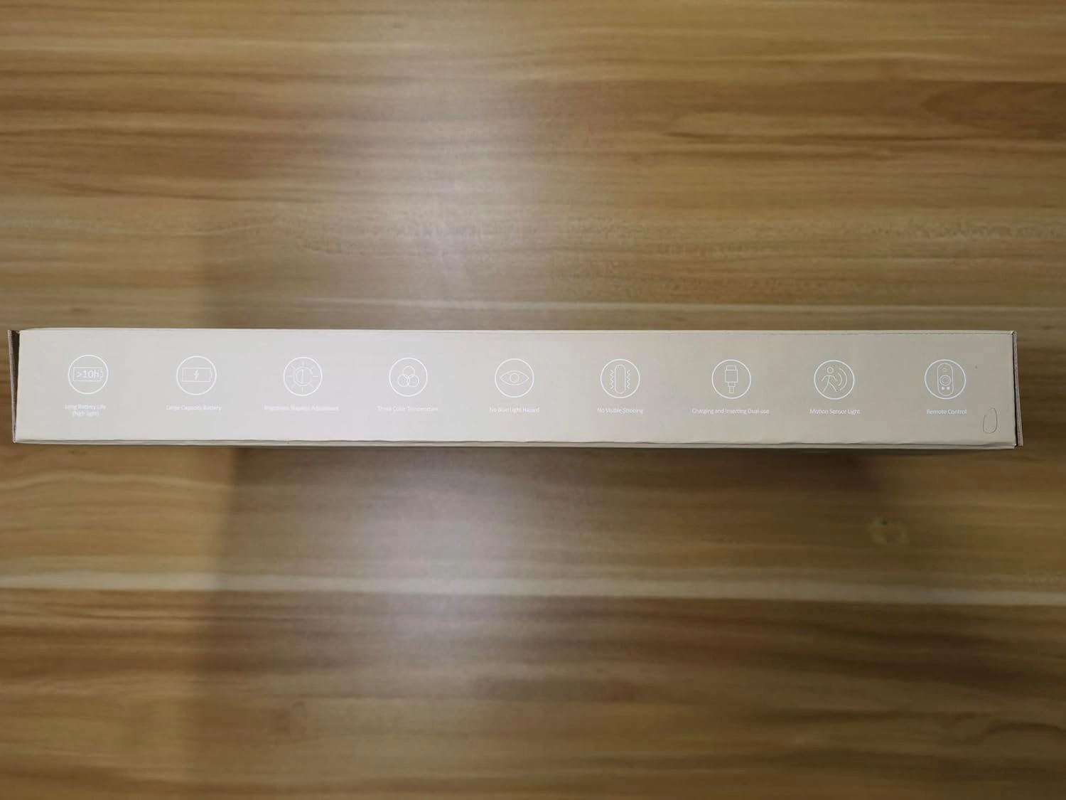 Hapfish Motion Sensor LED Light Bar Indoor, Rechargeable Under Cabinet Lighting Wireless, Magnetic Battery Powered Operated Wall Strip Lights with Remote Control for Desk Mirror Closet – White