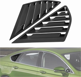 HECASA Side Window Louvers Compatible with 2013-2020 Ford Fusion/Mondeo Air Vent Scoop Shades Cover Blinds Trim ABS Plastic Black 2Pcs