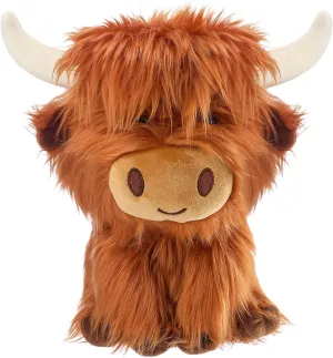 Highland Cow Stuffed Animals 7.87in Brown Highland Cow Plush Toy Fluffy Soft Cute Farm Toy Gift Decoration for Men Women Kid Bedtime