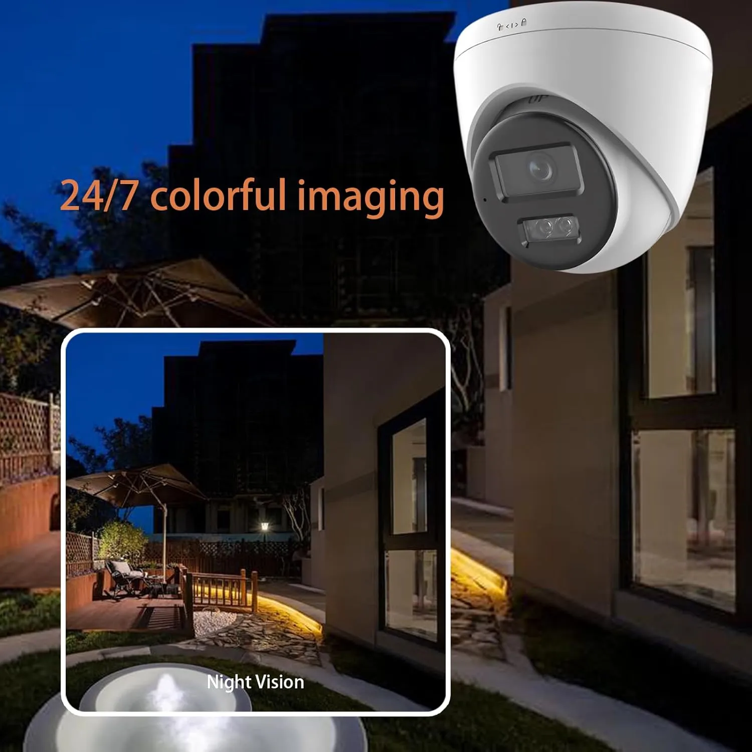 Hikvision IP Camera Outdoor DS-2CD1347G2-LUF 2.8mm Lens 4MP MD 2.0 Fixed Turret Network PoE Security Camera 24/7 Colorful Surveillance Cameras Original International Version