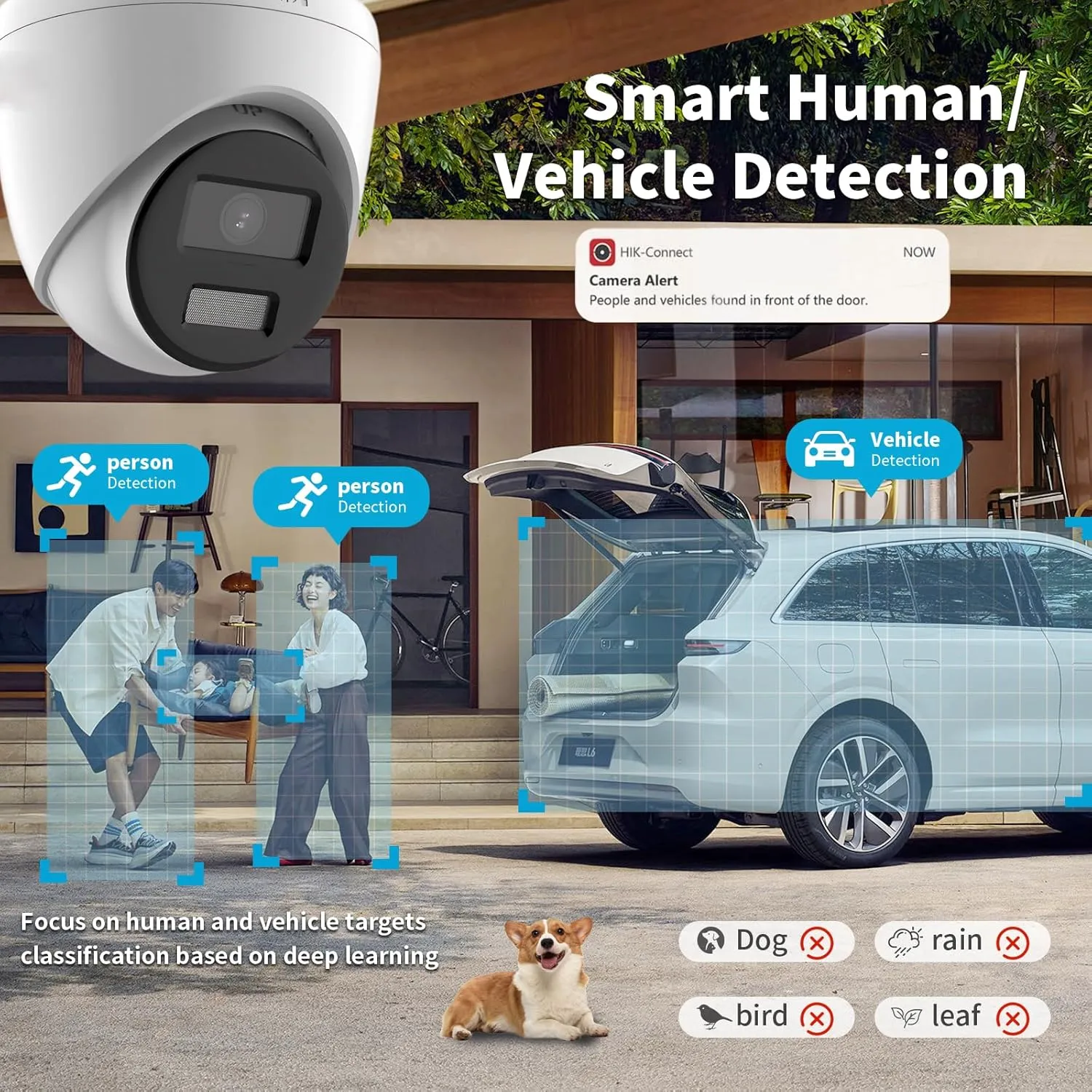 Hikvision IP Camera Outdoor DS-2CD1347G2-LUF 2.8mm Lens 4MP MD 2.0 Fixed Turret Network PoE Security Camera 24/7 Colorful Surveillance Cameras Original International Version